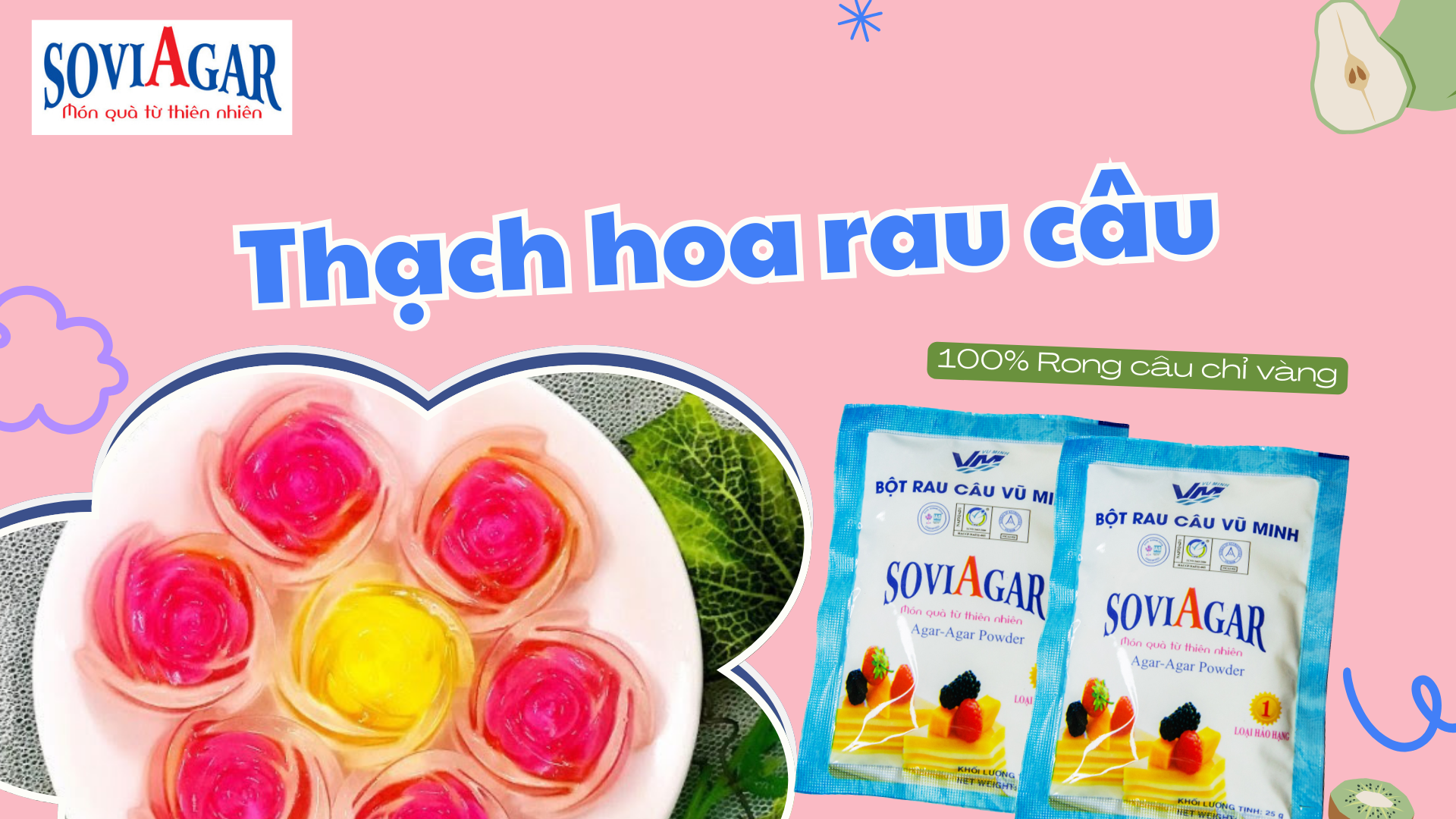 Thạch Rau Câu Hoa Nghệ Thuật - Sắc Màu Rực Rỡ, Hương Vị Thanh Mát