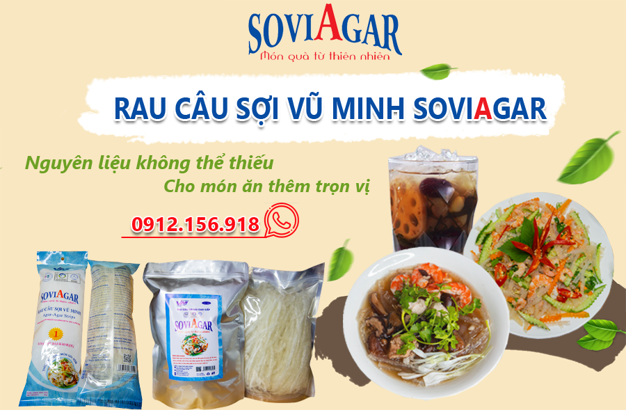 Rau Câu Sợi Vũ Minh Soviagar - 100% Rong Câu Chỉ Vàng, Phân Phối Toàn Quốc