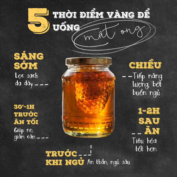  5 thời điểm thích hợp nhất để uống mật ong