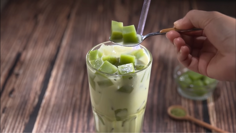 Món trà sữa gạo thạch matcha