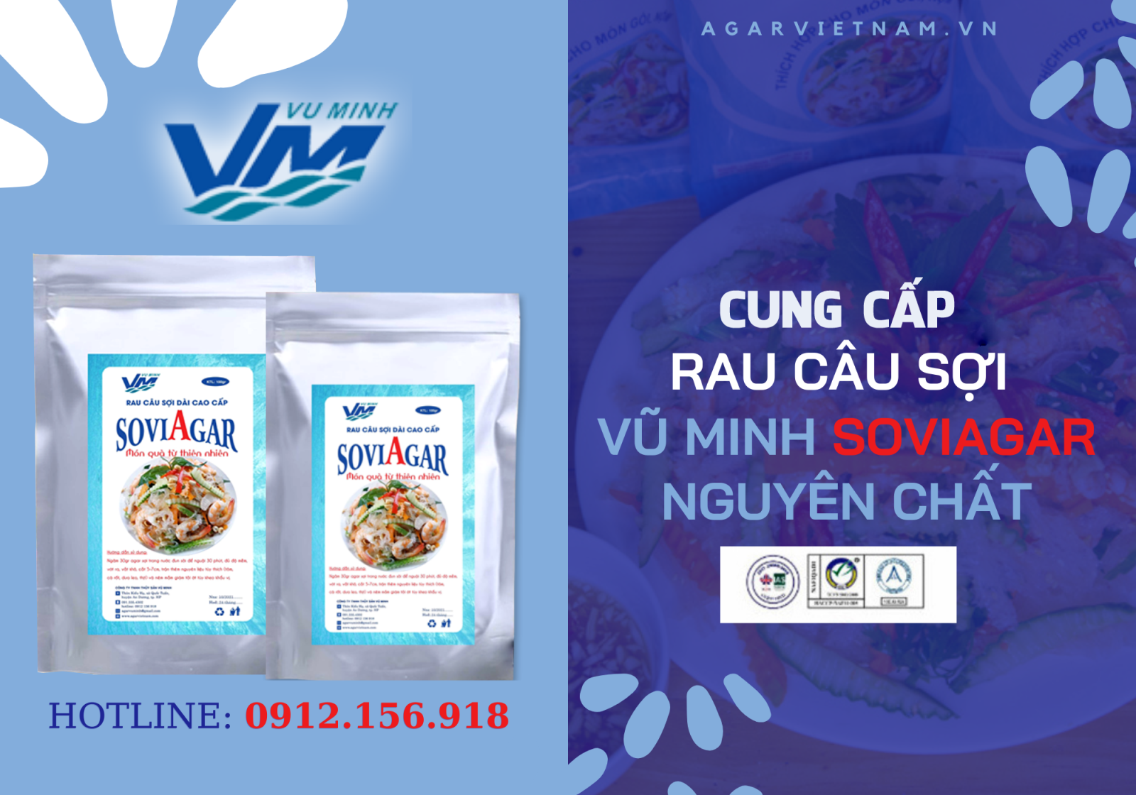 Mua rau câu sợi giòn nguyên chất, chất lượng tại Agar Việt Nam- Vũ Minh
