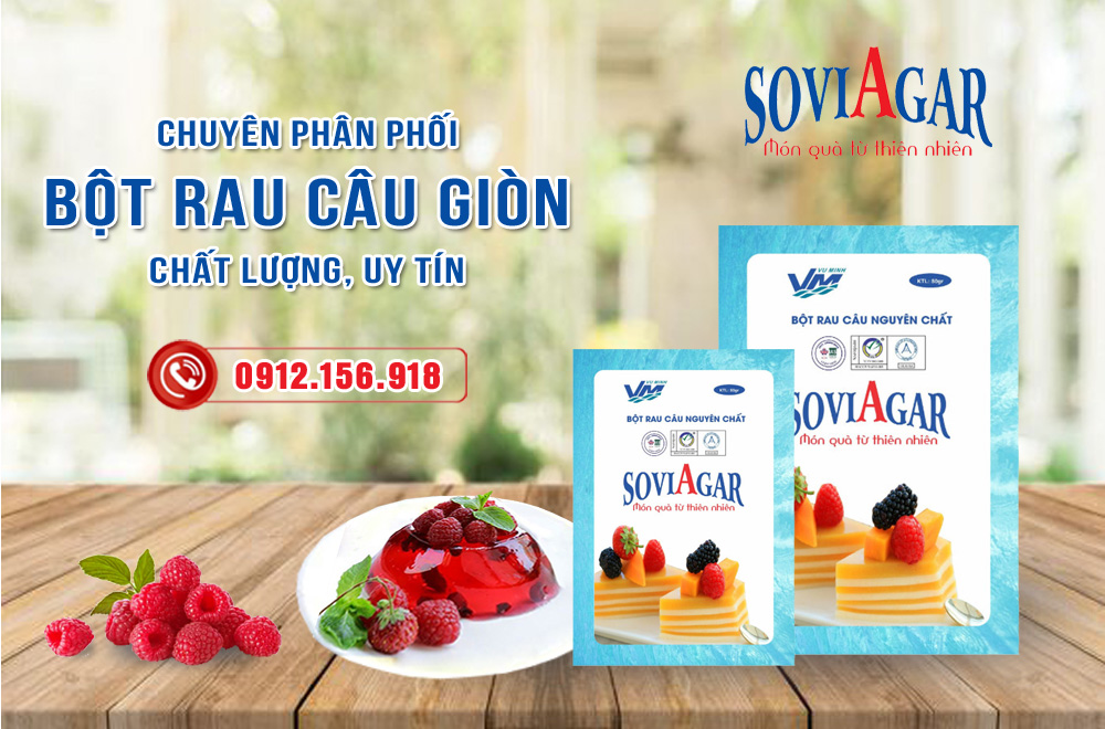 Chuyên sản xuất, phân phối bột rau câu nguyên chất Vũ Minh Soviagar - Đặc sản Hải Phòng.