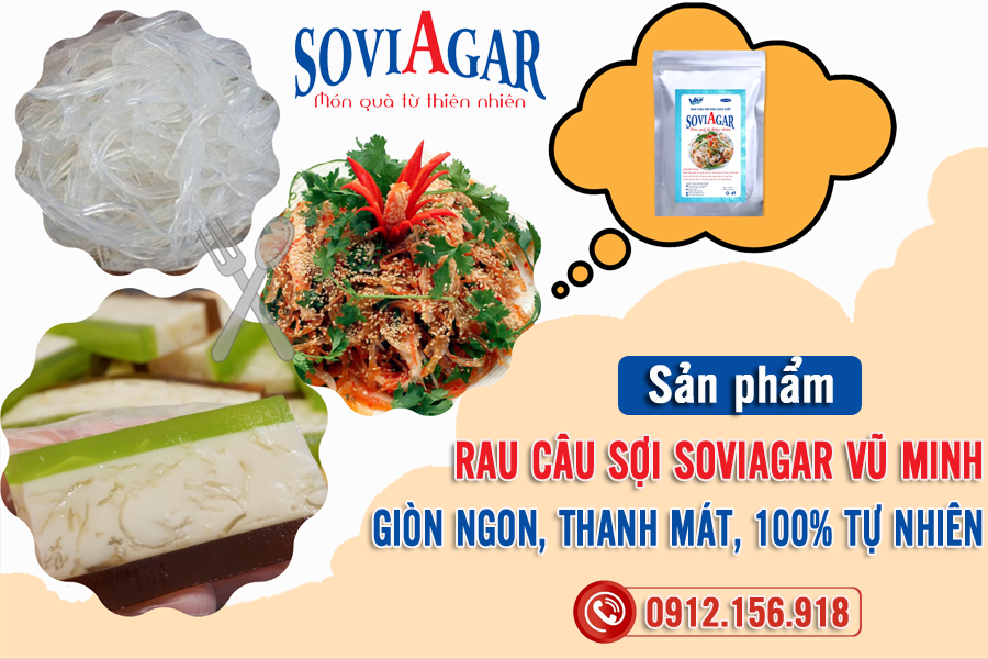 Rau câu sợi Vũ Minh SoviAgar, giòn ngon, thanh mát, 100% tự nhiên