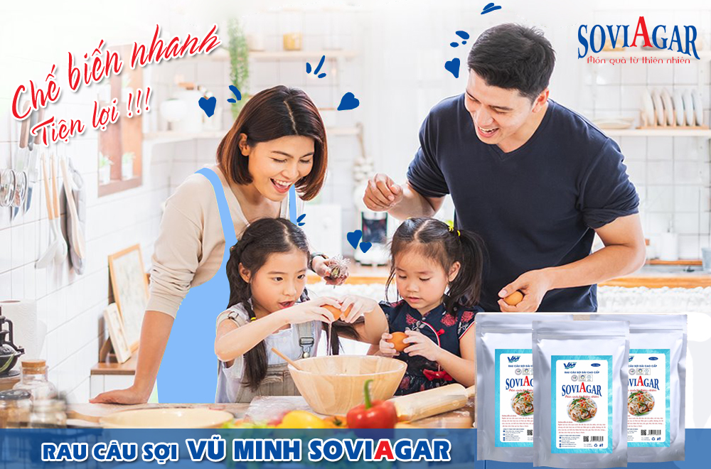 Rau câu sợi Vũ Minh SoviAgar chế biến nhanh, tiện lợi