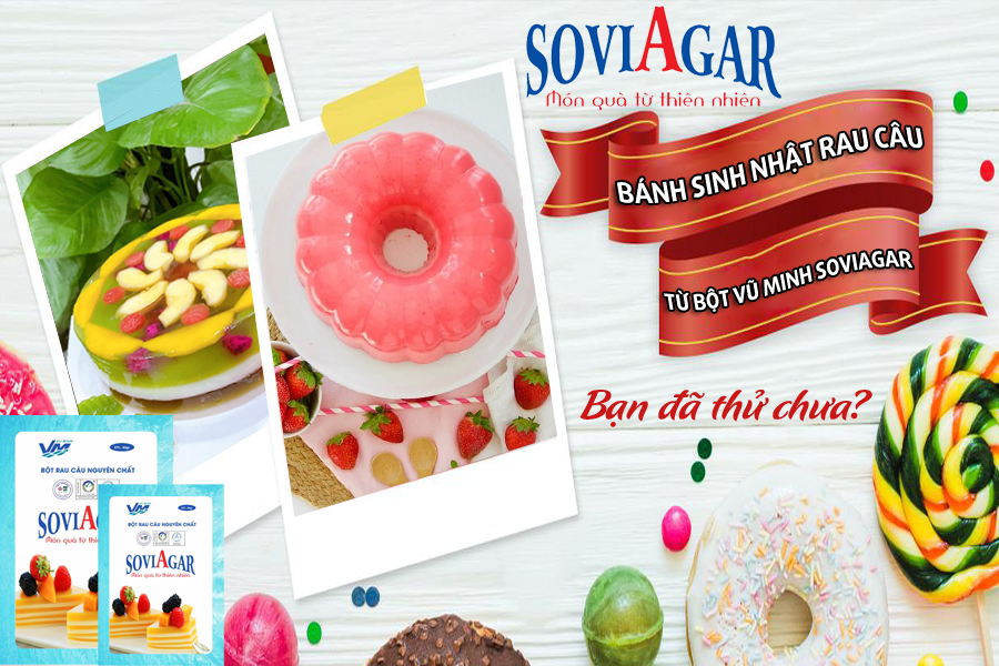 Làm bánh sinh nhật rau câu bằng bột làm thach Vũ Minh SoviAgar, bạn đã thử chưa?