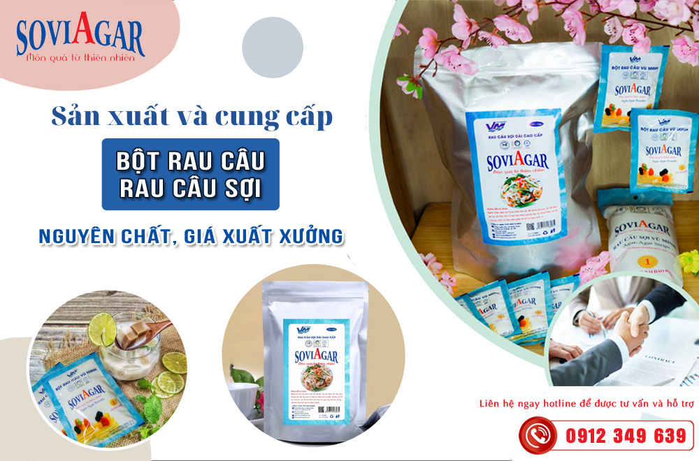 Đơn vị sản xuất và cung cấp bột rau câu giòn, rau câu sợi uy tín số 1 Việt Nam
