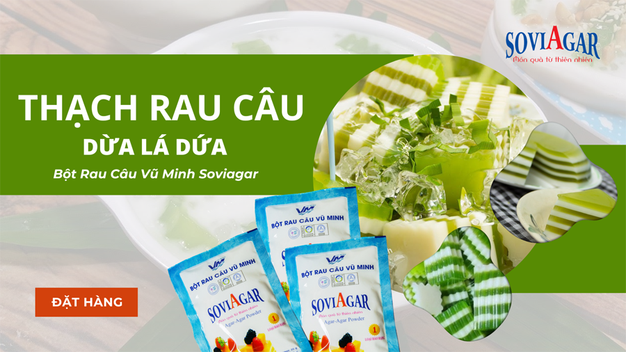 Mướt Mịn & Ngát Xanh – Thạch Dừa Lá Dứa Gây Mê Mọi Ánh Nhìn