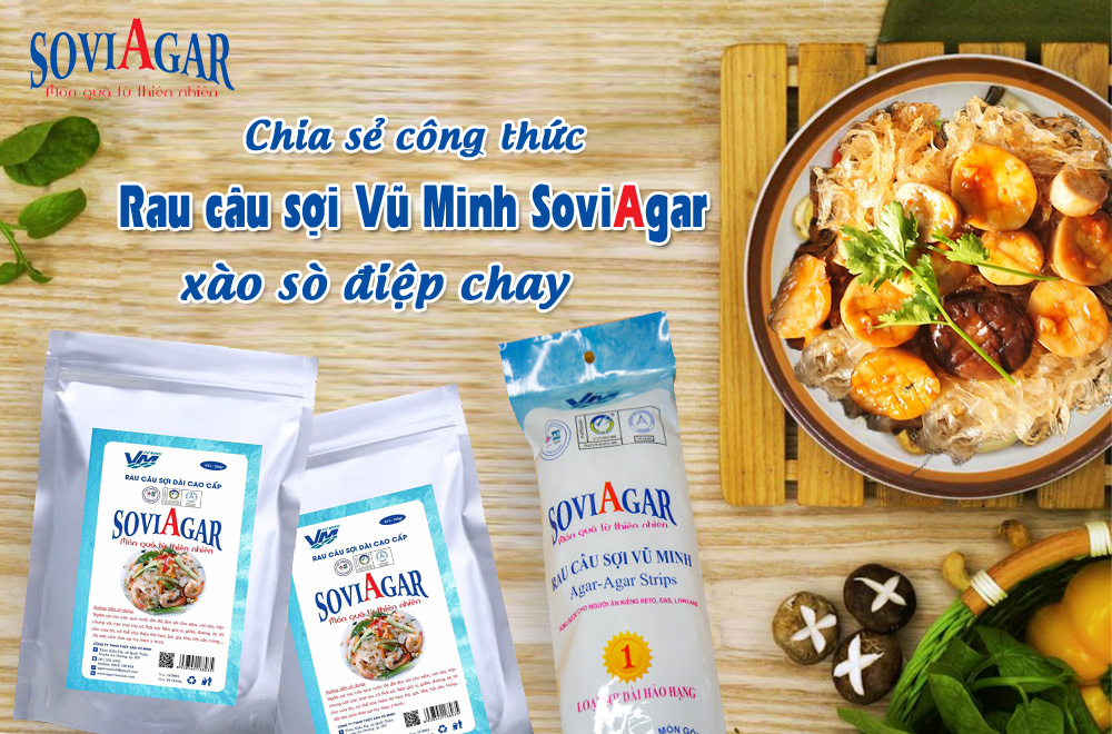 Sò Điệp Chay Xào Rau Câu Sợi – Đổi Gió Thực Đơn Chay Một Cách Tinh Tế