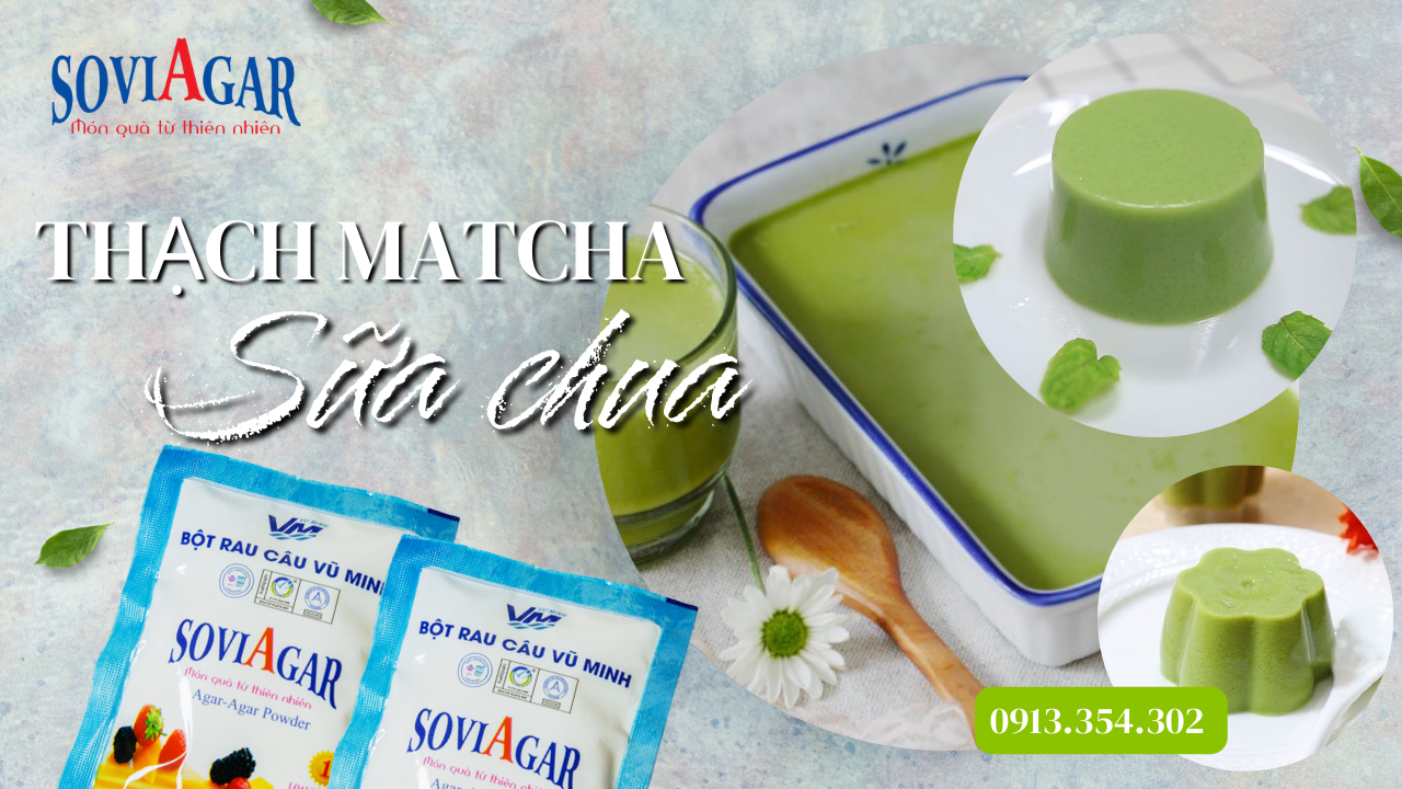 Chạm Đến Vị Ngon Thanh Mát Với Thạch Matcha Sữa Chua Từ Bột Rau Câu Vũ Minh Soviagar