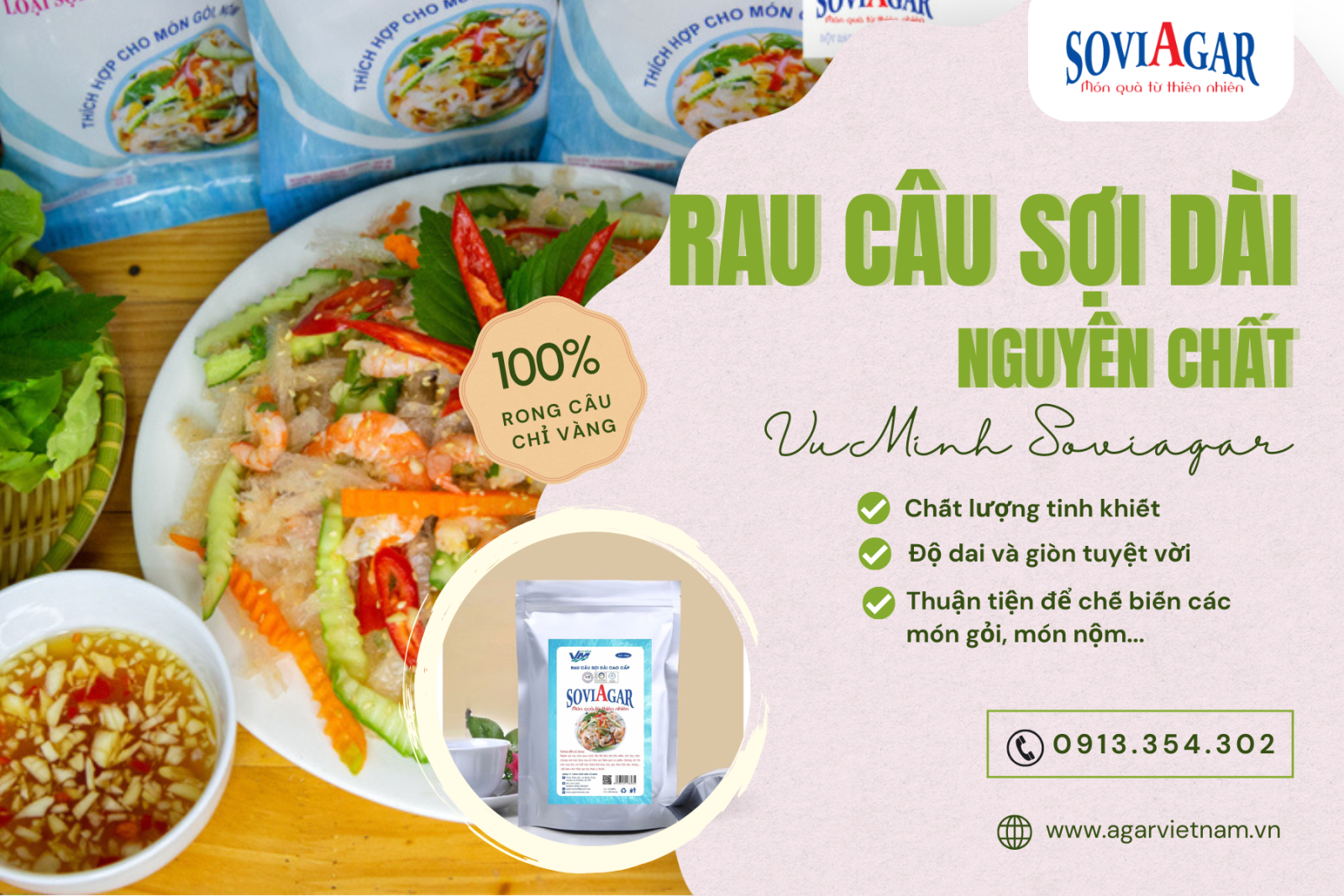 Rau Câu Sợi Vũ Minh SoviAgar – Món Quà Tự Nhiên Cho Sức Khỏe Mỗi Ngày