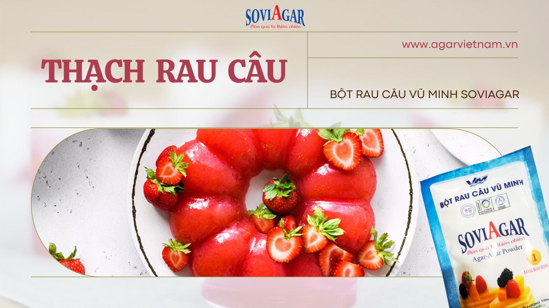 Thạch Rau Câu Dâu Tây – Sắc Hồng Ngọt Ngào, Vị Mát Lịm Tim