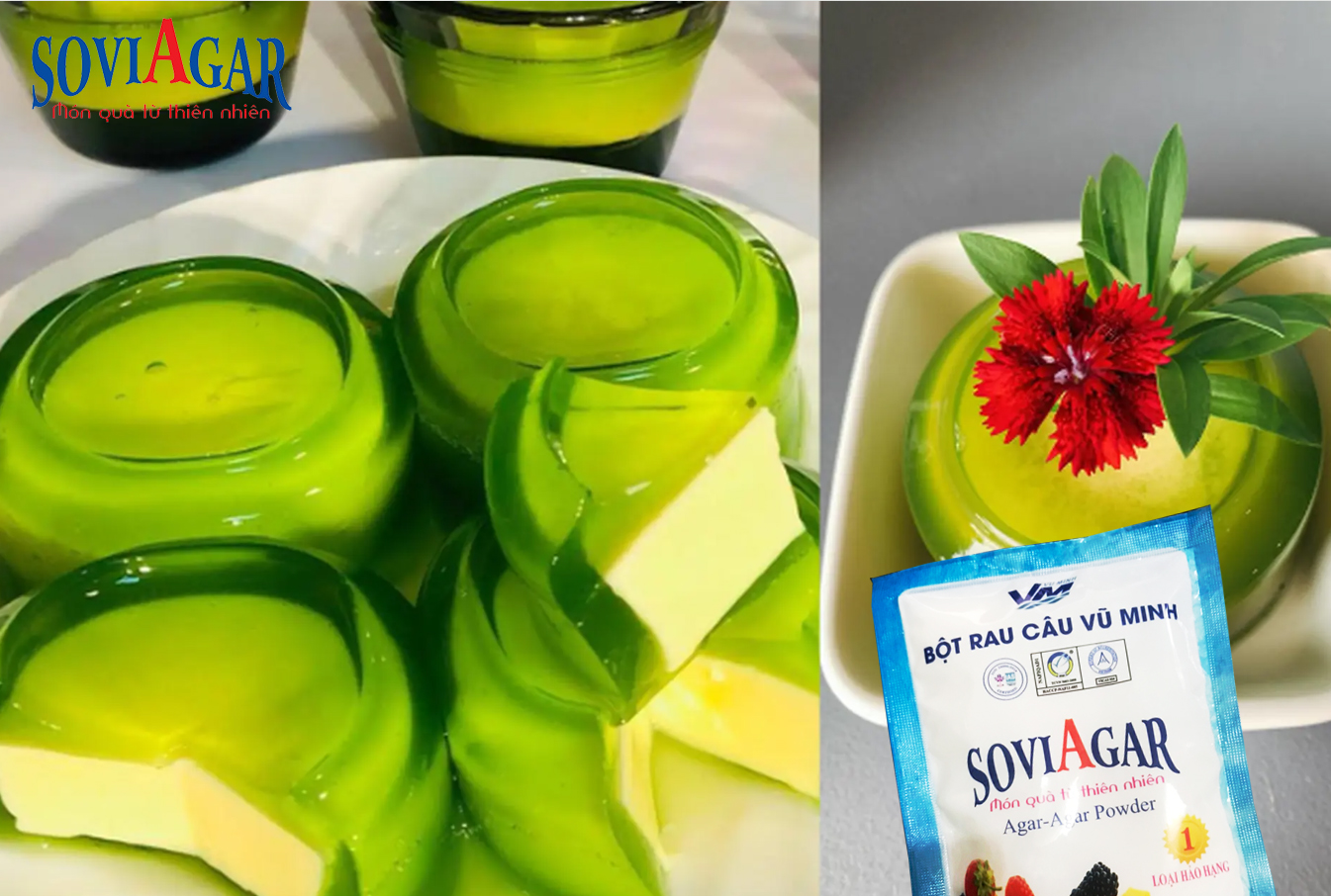 Hướng Dẫn Làm Rau Câu Lá Dứa Nhân Phô Mai Ngon Chuẩn Vị Nhờ SoviAgar