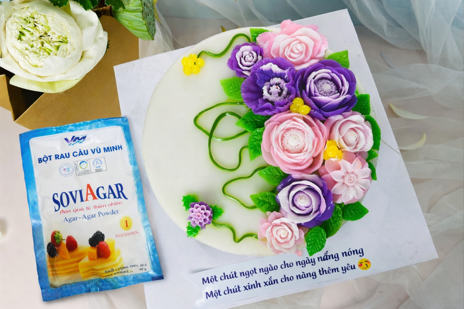 Quà 8/3 Đẹp Nao Lòng Từ Đỉnh Cao Nghệ Thuật Rau Câu 3D – Tinh Tế, Ngọt Ngào