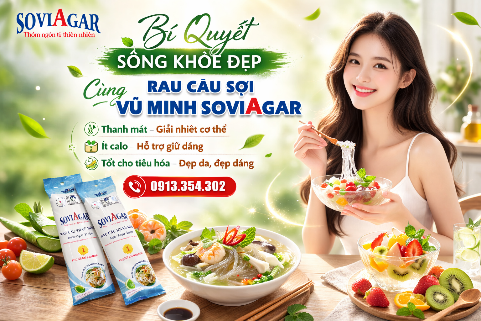 Bí Quyết Sống Khỏe Đẹp Cùng Rau Câu Sợi Vũ Minh SoviAgar