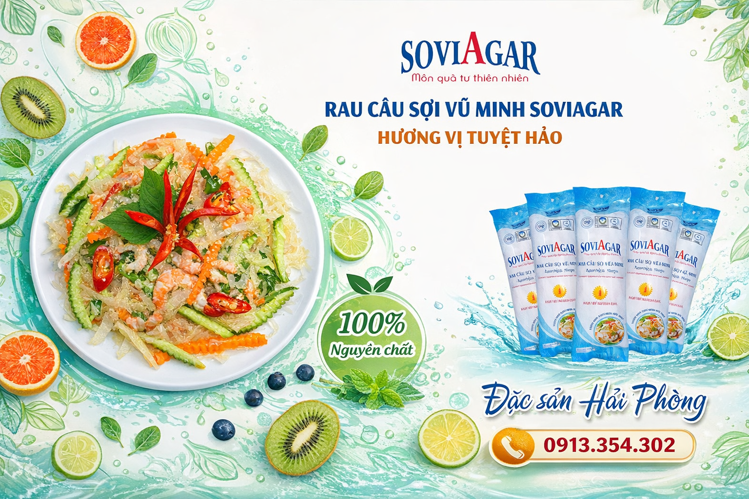 Rau Câu Sợi Tự Nhiên Soviagar – Đặc Sản Hải Phòng Tinh Túy Từ Biển