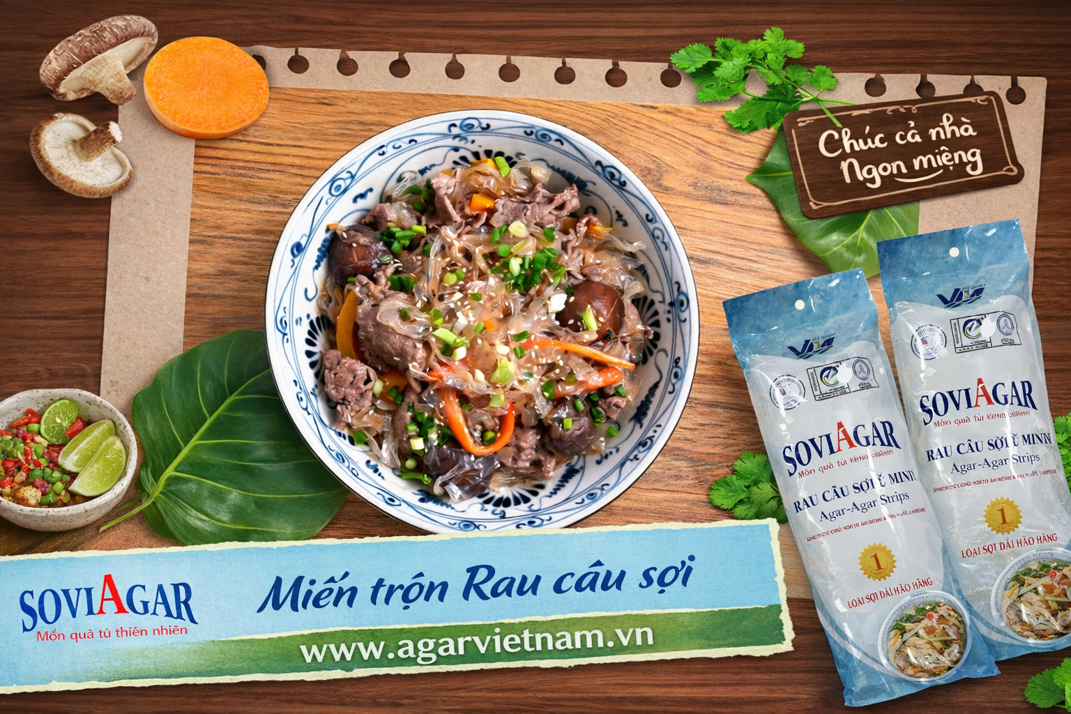 Vị Ngon Thanh Mát Từ Rau Câu Sợi Vũ Minh SoviAgar – Giải Pháp Miến Trộn Healthy Cho Mọi Gia Đình