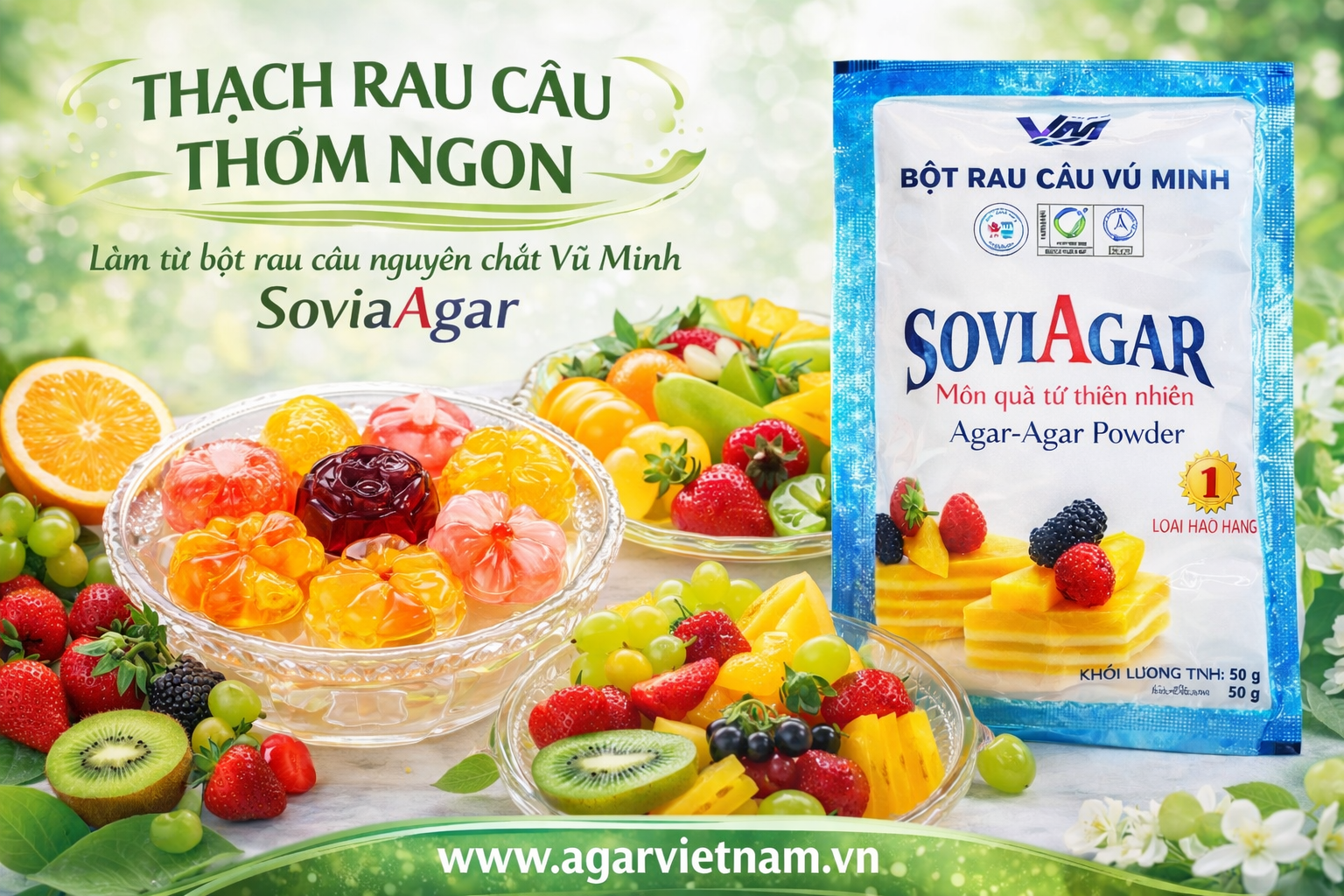 Công Thức Món Tráng Miệng Hấp Dẫn Với Bột Rau Câu Nguyên Chất
