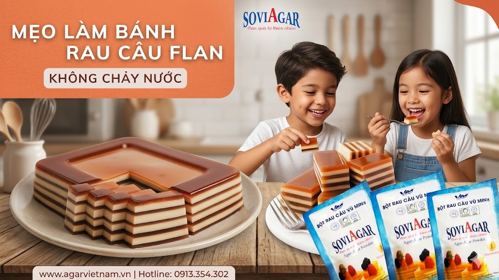 Mẹo Làm Bánh Rau Câu Flan Không Chảy Nước – Bí Quyết Thành Công Với Bột Rau Câu Vũ Minh SoviAgar