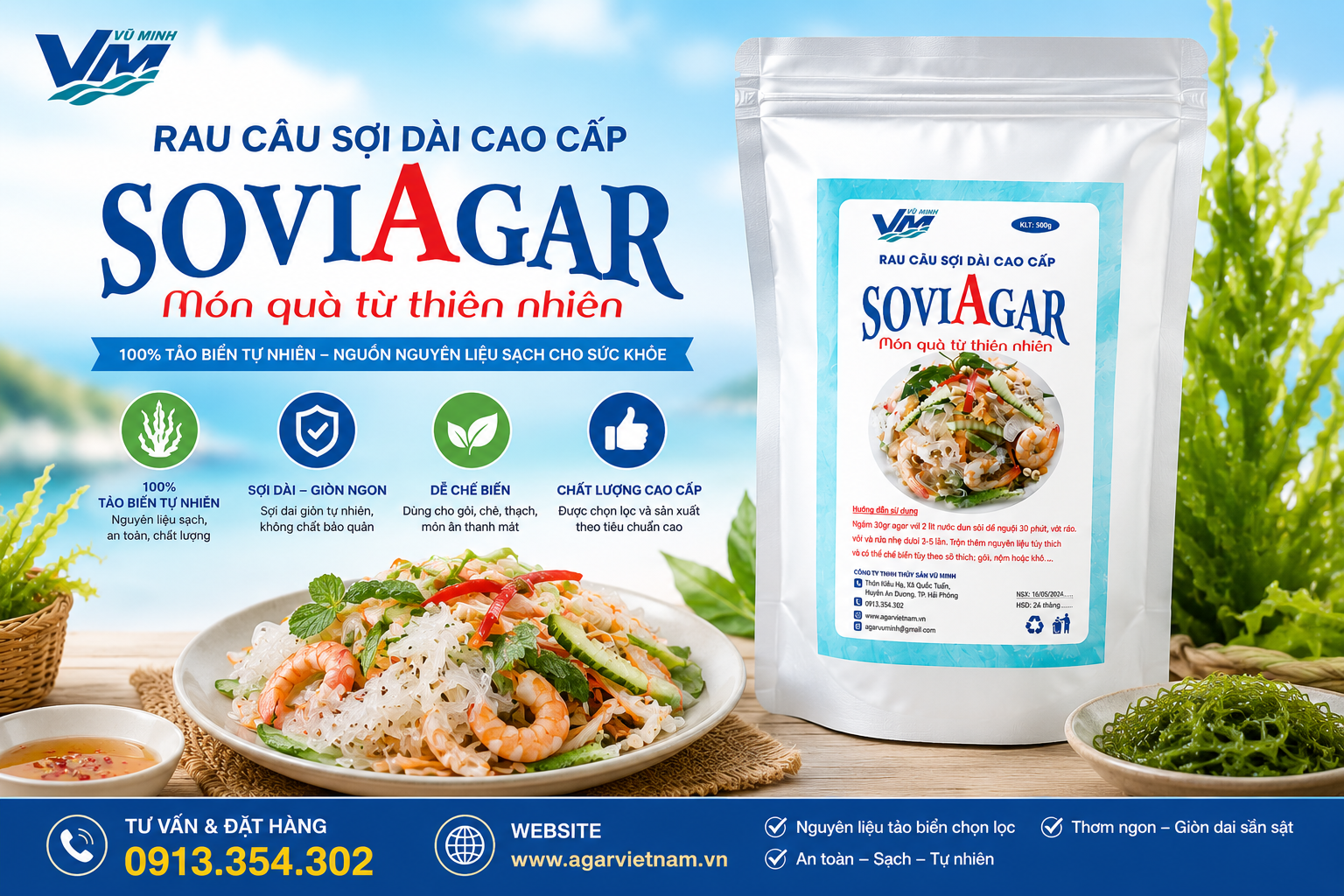 Bí Quyết Chế Biến Món Ngon Từ Rau Câu Sợi Dài Cao Cấp SoviAgar – "Món Quà Từ Thiên Nhiên"