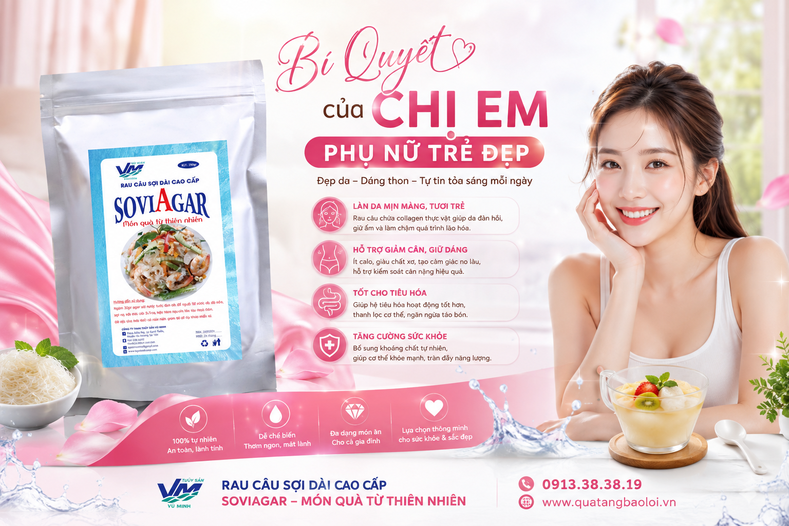 Bí Quyết Trẻ Đẹp Của Chị Em Phụ Nữ: Khám Phá Sức Mạnh Từ Rau Câu Sợi Dài Cao Cấp Soviagar