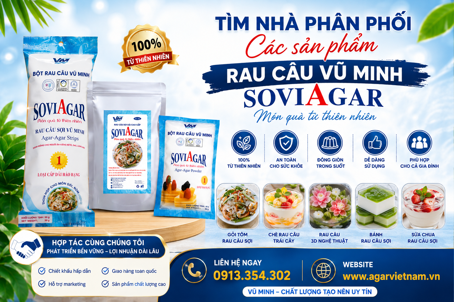 Cơ hội trở thành nhà phân phối Rau câu Vũ Minh - SoviaGar trên toàn quốc