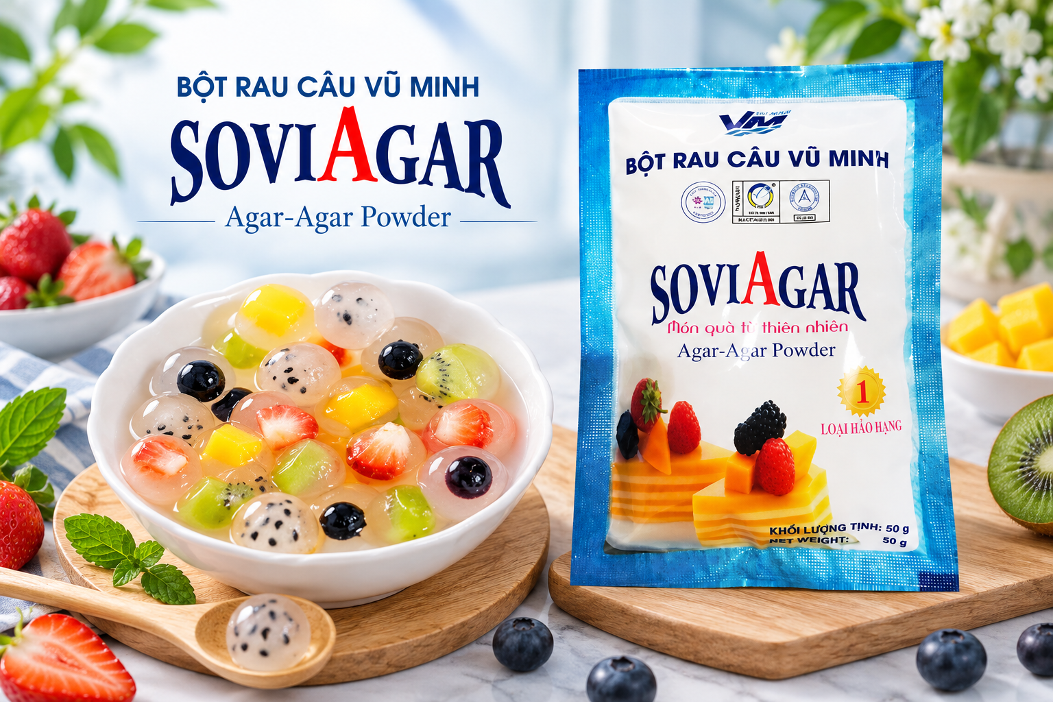 Bột Rau Câu Vũ Minh SoviAgar – Bí Quyết Tạo Món Rau Câu Đông Giòn, Dai Ngon