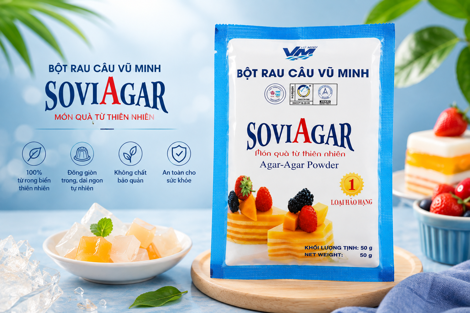 Bột rau câu Vũ Minh SoviAgar – Lựa chọn lý tưởng cho món thạch hấp dẫn