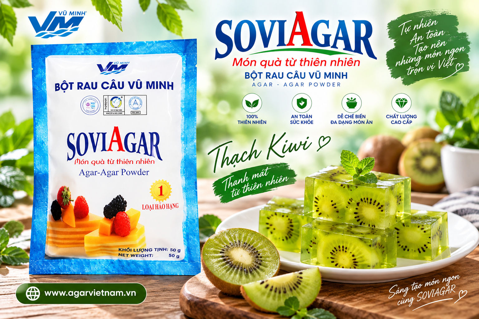 Thạch Kiwi SOVIAGAR – Món Tráng Miệng Thanh Mát, Trong Đẹp, Dễ Làm Tại Nhà