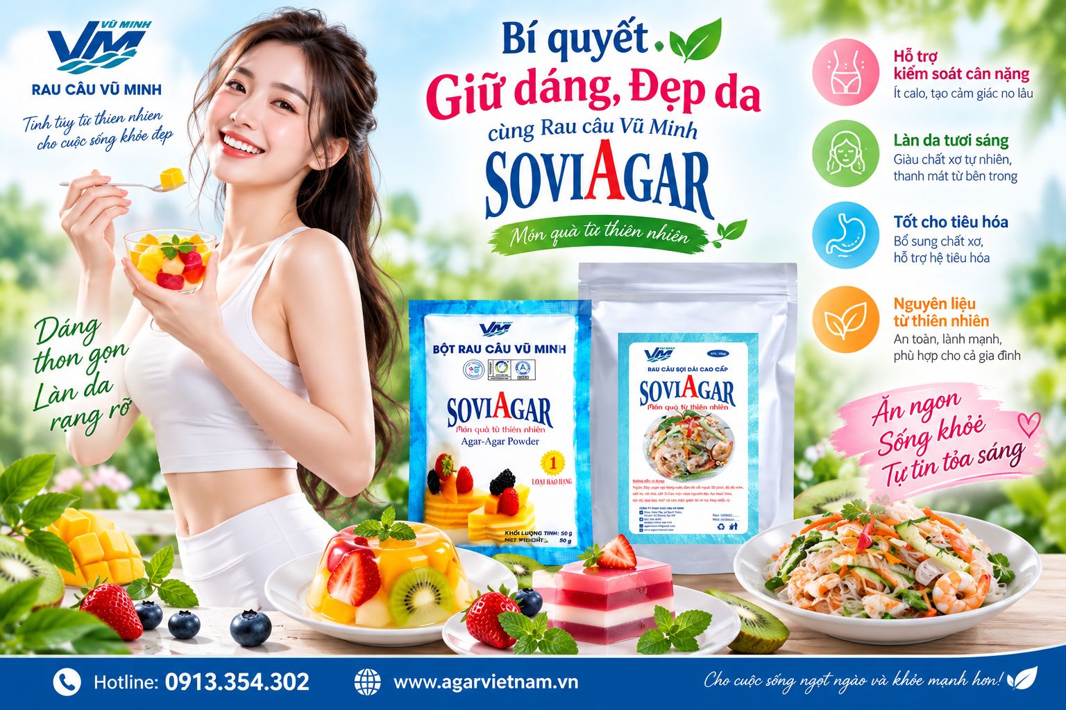 Bí Quyết Giữ Dáng, Đẹp Da Cùng Rau Câu Vũ Minh SOVIAGAR – Món Ngon Thanh Mát Cho Lối Sống Lành Mạnh