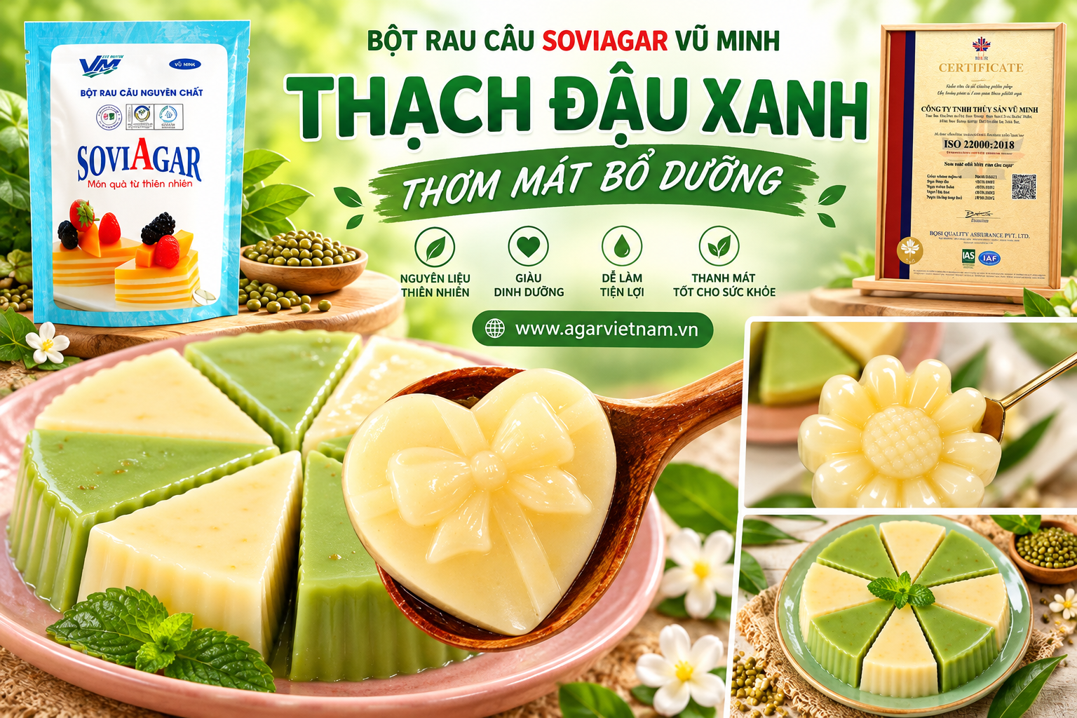 Bột Rau Câu Soviagar – Bí Quyết Làm Thạch Đậu Xanh Thơm Mát, Béo Ngậy Tại Nhà
