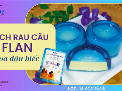Thạch rau câu flan hoa đậu biếc độc đáo, đẹp hút hồn