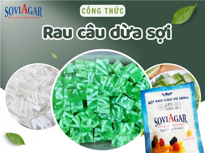 Cách làm rau câu dừa sợi bằng nước cốt dừa ngon mê mẩn