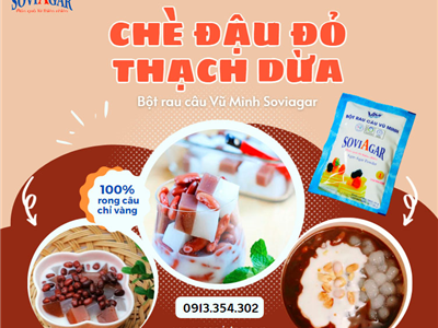 Ngọt Dịu, Mát Lạnh Với Chè Thạch Dừa Đậu Đỏ Làm Từ Rau Câu Vũ Minh SoviAgar