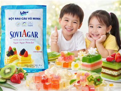 Bột làm thạch rau câu Vũ Minh SoviAgar – Nguyên liệu vàng cho món tráng miệng thanh mát, an toàn cho sức khỏe