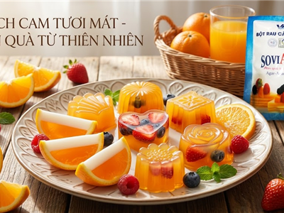 Giải Nhiệt Cực Đã Cùng Thạch Cam Giòn Sần Sật Từ Bột Rau Câu SoviAgar