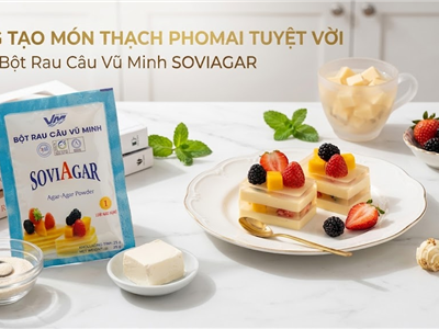 Thạch Rau Câu Phô Mai Mềm Mịn  Từ Bột Rau Câu Vũ Minh SoviAgar – Công Thức Dễ Làm Tại Nhà