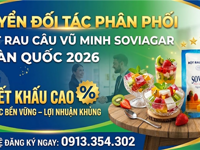 Tuyển Đối Tác Phân Phối Bột Rau Câu Vũ Minh Soviagar Toàn Quốc 2026