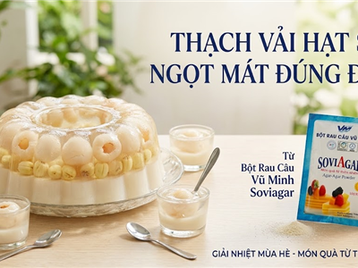 Thạch Vải Hạt Sen Ngọt Mát Đúng Điệu Từ Bột Rau Câu Vũ Minh SoviAgar – Món Tráng Miệng Thanh Mát